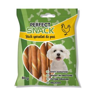 Perfect Snack, recompense delicioase pentru caini, Stick spiralat de pui,   80 g