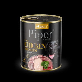 Piper adult, Hrana umeda, Inimi de pui si spanac 800 g