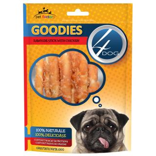 Recompense 4DOG Goodies Rawhide Sticks with Chicken 100g