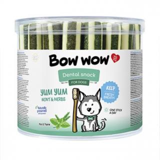 Recompense delicioase pentru caini Bow Wow natural sticks, Menta si Ierburi, 35 buc