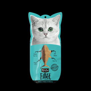 Recompense lichde pentru pisici Kit Cat Fillet Fresh, ton si fibre, hairball, 30g