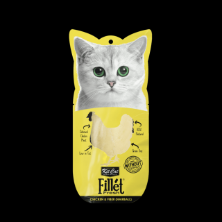 Recompense lichide pentru pisici Kit Cat Fillet Fresh, pui si fibre, hairball, 30g