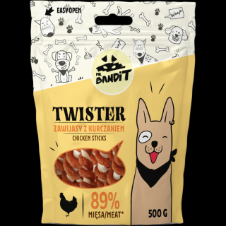 Recompense pentru caini Mr. Bandit TWISTER, pui, 500g