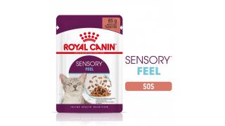 Royal Canin Sensory Feel, hrana umeda pisica pentru stimularea simtului tactil (in sos), 1 x 85 g