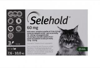 Selehold Cat 60 mg antiparazitar extern si intern pisici talie mare (7.6 - 10 kg), 3 pipete