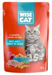 Wise cat, hrana umeda pentru pisici cu curcan in sos - 24x100 g