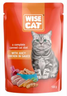 Wise cat, hrana umeda pentru pisici cu pui in sos - 100 g