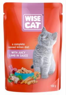 Wise cat, hrana umeda pentru pisici junior cu miel in sos - 100 g