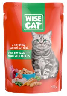 Wise cat, hrana umeda pentru pisici tocana cu pasare de casa si legume - 1x100 g