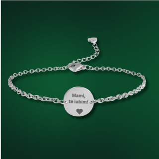 Bratara cu medalion personalizat    Mami, te iubim