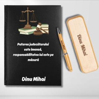 Cadou pentru Judecator- Agenda personalizata + set scris