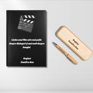Cadou pentru Regizor- Agenda personalizata + set scris
