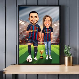 Caricatura 2 personaje  - fotbalisti