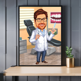 Caricatura Dentist - Barbat