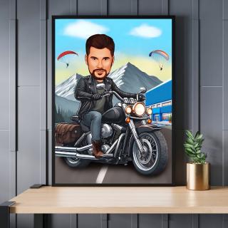 Caricatura Motociclist