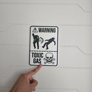 Placheta amuzanta Warning, Toxic GAS