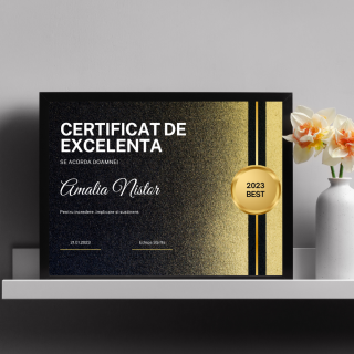 Rama foto personalizata Certificat de excelenta