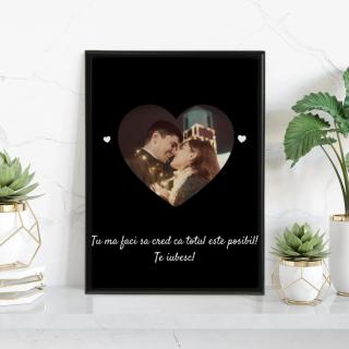 Rama foto personalizata Inima-  Poza si text