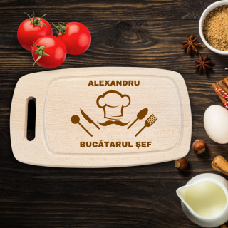 Tocator din lemn personalizat pentru Bucatarul Sef