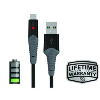 Cablu micro USB de incarcare si sincronizare strikeLINE™ LED (Alb, 1m)