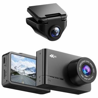 Camera auto de bord fata-spate Wolfbox D07 4K, WiFi, Night Vision, 170°, ecran 2.45 , GPS, aplicatie dedicata, G-sensor si monitorizare parcare