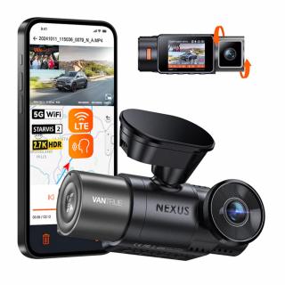 Camera auto duala Vantrue Nexus 2X fata-spate 2.7K + 1080P, WiFi 5GHz, 165° + 158°, ecran 2”, GPS, G-Sensor si monitorizare parcare