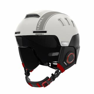 Casca smart schi snowboard Livall RS1, Bluetooth, Push-to-Talk, Hands free, Anti-loss Alarm, Fall Detection, Marime L (Alb)