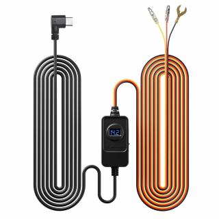 Kit cabluri Hardwire Type-C Redtiger cu indicator de tensiune, compatibil cu toate modelele de camere auto DVR Redtiger