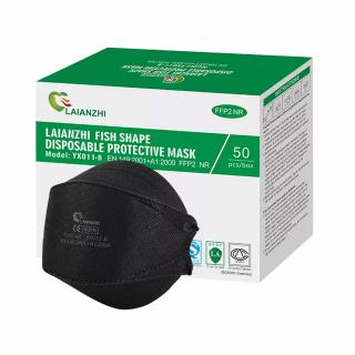 Set 50 masti de protectie respiratorie FFP2 YX011, 4 straturi - Negru