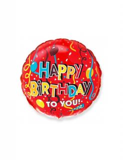 Balon folie, rosu, Happy Birthday!, 48 cm