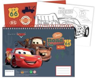 Bloc de desen A4 spirala, Disney Cars Road, 40 foi si stickere