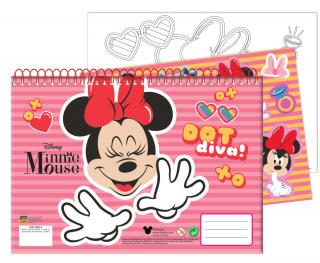 Bloc de desen A4 spirala,Disney Minnie Wink, 40 foi si stickere