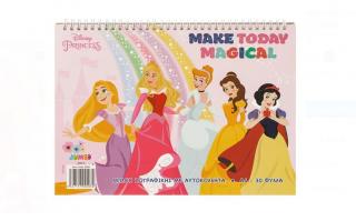 Bloc de desen A4 spirala Printesele Disney A4 cu autocolante