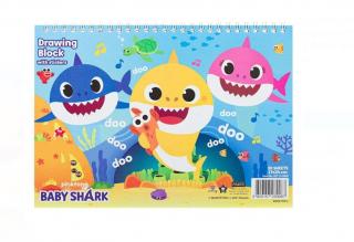 Bloc de desen B5 spirala Baby Shark cu autocolante