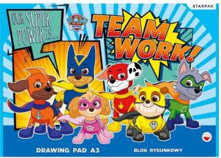 Bloc desen A3 Paw Patrol Team Work, 20 coli