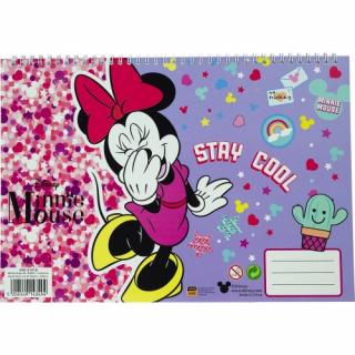 Bloc desen cu stickere A4 cu spira Minnie Mouse, 30 coli