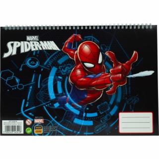 Bloc desen cu stickere A4 cu spira Spiderman, 30 coli