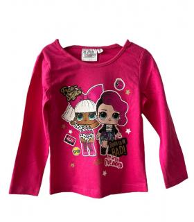 Bluza bumbac fucsia, maneca lunga, LOL SURPRISE