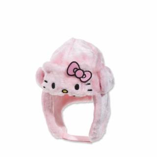 Caciula blana bebe Hello Kitty cu urechi