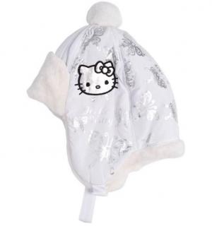 Caciula blana Hello Kitty fluturi cu urechi