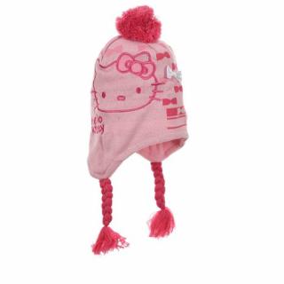 Caciula captusita cu mot Hello Kitty roz