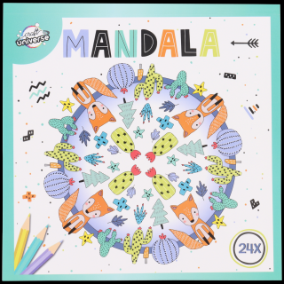 Carte de colorat Mandala Animale, 24 pagini