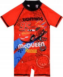 Costum de baie UV cu maneci scurte si fermoar Cars Disney