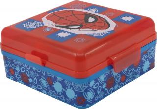 Cutie sandwich patrata cu 3 compartimente, Spiderman, 11.4x13.5x6 cm
