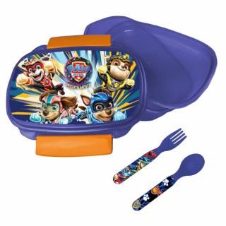 Cutie sandwich plastic cu tacamuri Paw Patrol Power Up, 18x12x6 cm