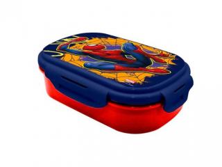 Cutie sandwich plastic cu tacamuri Spiderman, 22.5x14x6.5 cm