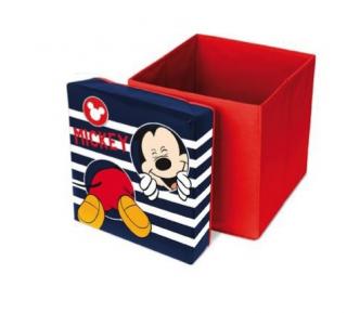 Cutie taburet depozitare jucarii Mickey Mouse 31x31x33
