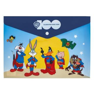 Dosar cu Capasa Albastru Looney Tunes 100 Years Warner Bros 33x24cm