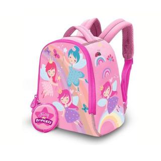 Ghiozdan gradinita cu portofel din neopren, Princess, 25x20x10 cm