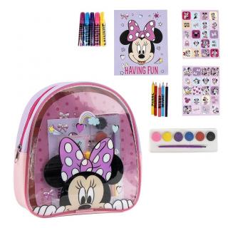 Ghiozdan gradinita Minnie Mouse cu accesorii de desenat, 23x22x7 cm